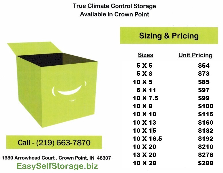 Easy Self Storage Climate controlled storage